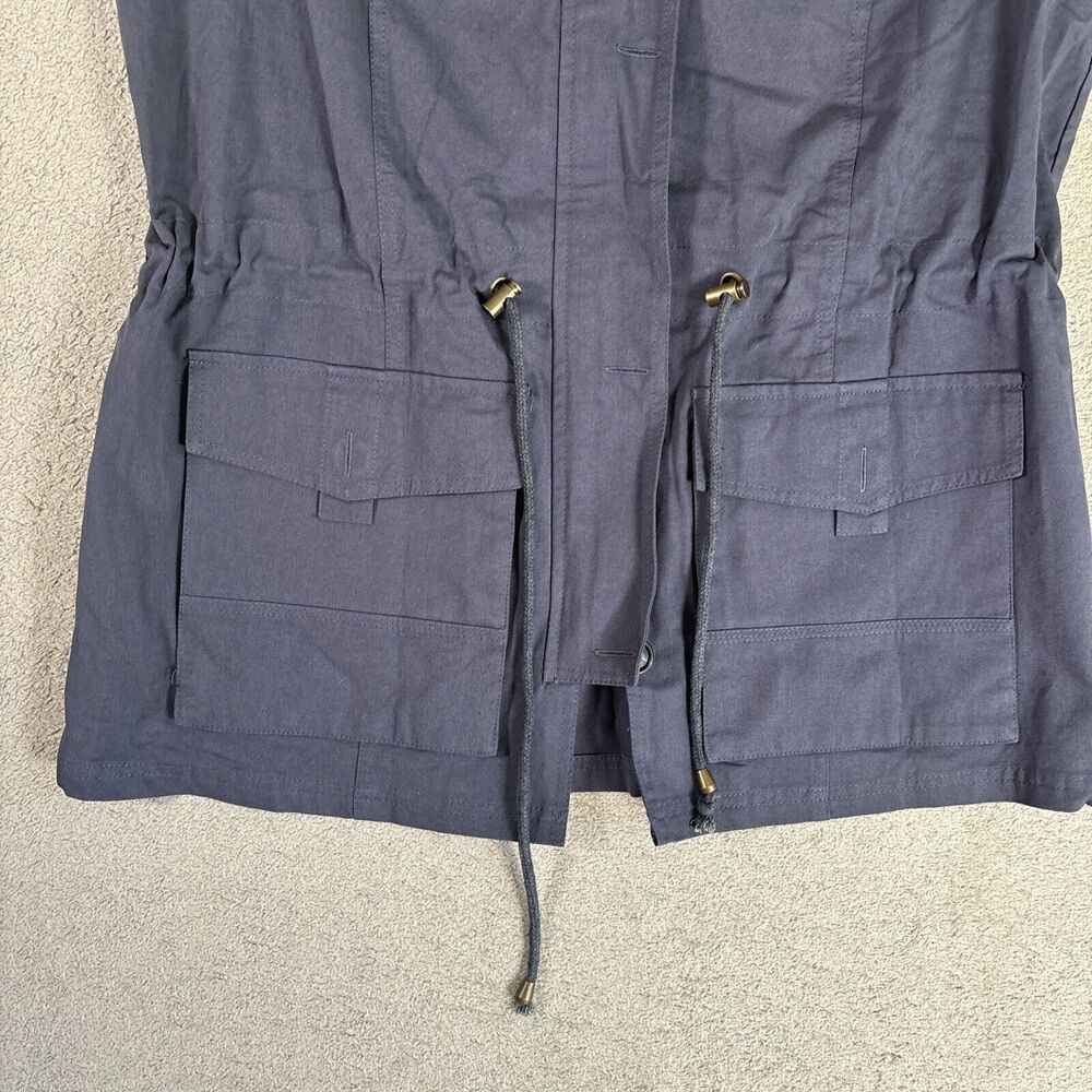 Multi Pocket Travel Vest Size 39 Inch Chest Full Zip Epaulets Blue Cinch Waist - Picture 2 of 10